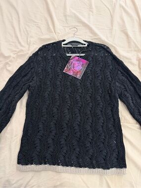 ANDERSSON BELL Black Knit Long-Sleeve Sweater